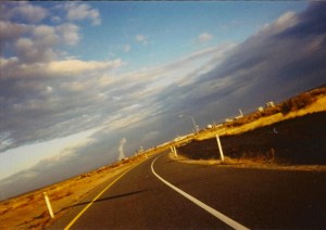 A picture I took from the sun roof of my car while driving to work at the Hanford Nuclear Site in 1993.